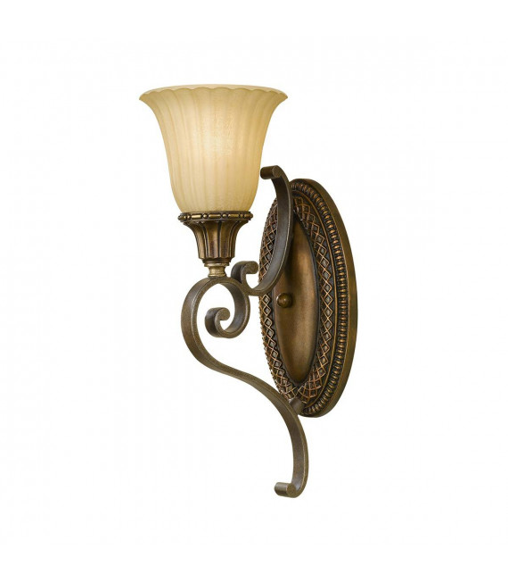 Applique Justine, bronze et verre, 2 ampoules