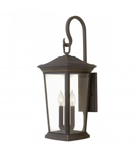 Aplique de exterior Bromlay, 63,1 cm, bronce frotado con aceite, 3 luces