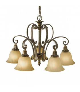 Pendente Kelham, bronzo dorato e vetro Scavo, 3 lampadine