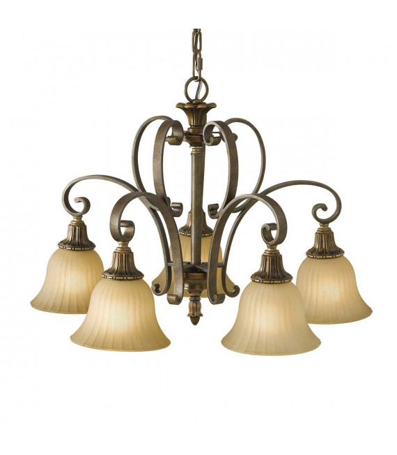 Pendente Kelham, bronzo dorato e vetro Scavo, 3 lampadine