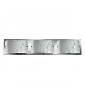 Lampada da parete Daphne, cromo lucido, vetro a bolle, LED, 3 luci