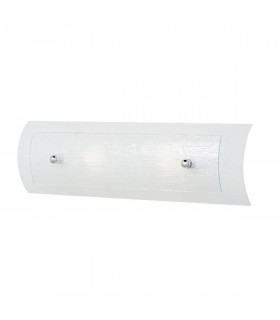 Duett Wandleuchte, Milchglas und weißes Glas, Chrom poliert, LED, 2 Lichter