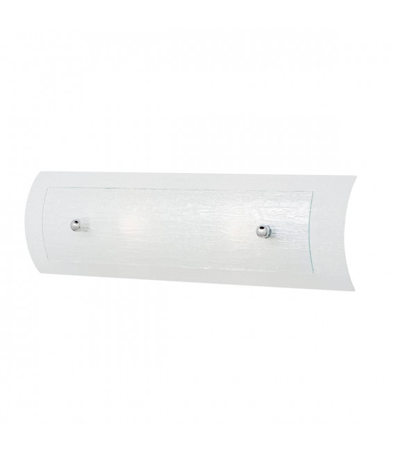 Duett Wandleuchte, Milchglas und weißes Glas, Chrom poliert, LED, 2 Lichter