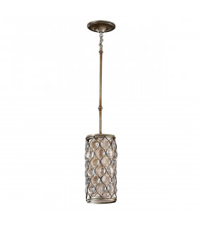 Lucia Anhänger, brüniertes Silber und Kristall, 31 cm, 1 Glühbirne