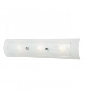 Duett Wandleuchte, 61 cm, Milchglas und weißes Glas, Chrom poliert, LED, 3 Lichter