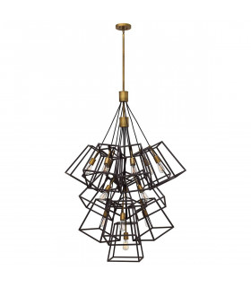 Lampada a sospensione Fulton, bronzo, 13 luci