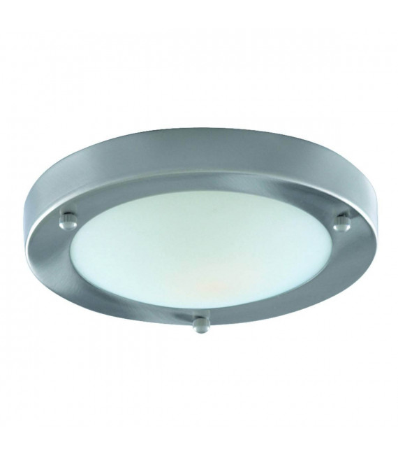 Plafón 30cm satinado plata cristal opal
