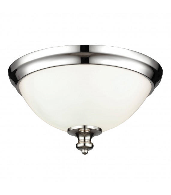 Lampada da soffitto Parkman, bronzo lucidato a olio e vetro opale