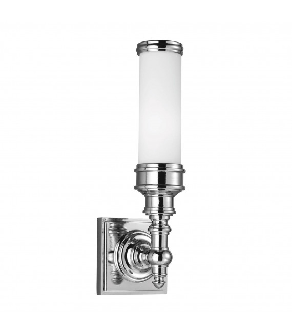Lámpara de pared Payne, cromo pulido y cristal opal, 1 bombilla