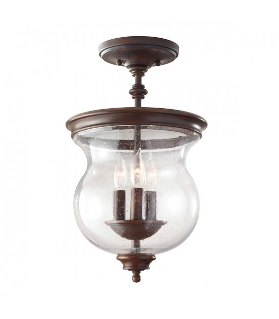 Colgante Pickering Lane, bronce y vidrio, 1 bombilla
