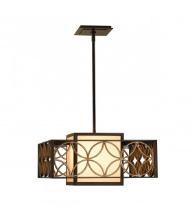 Remy Pendelleuchte, Bronze und Gold, 102 cm