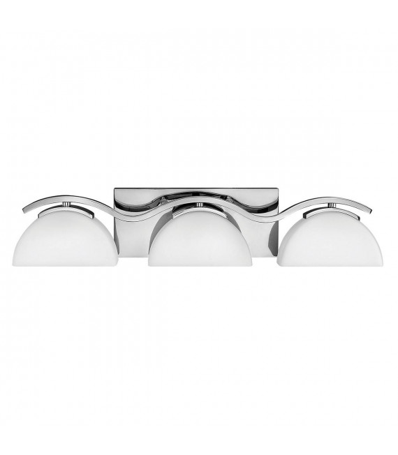 Lampada da parete Verve, cromo lucido, vetro opale, 3 LED