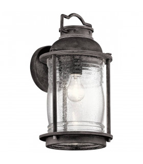 Aplique de exterior Ashland Bay, zinc, vidrio, modelo grande