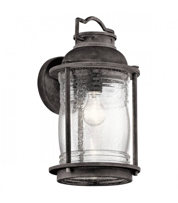 Aplique de exterior Ashland Bay, zinc, vidrio, modelo grande