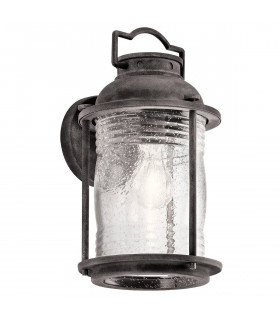 Aplique de exterior Ashland Bay, zinc, vidrio, modelo mediano