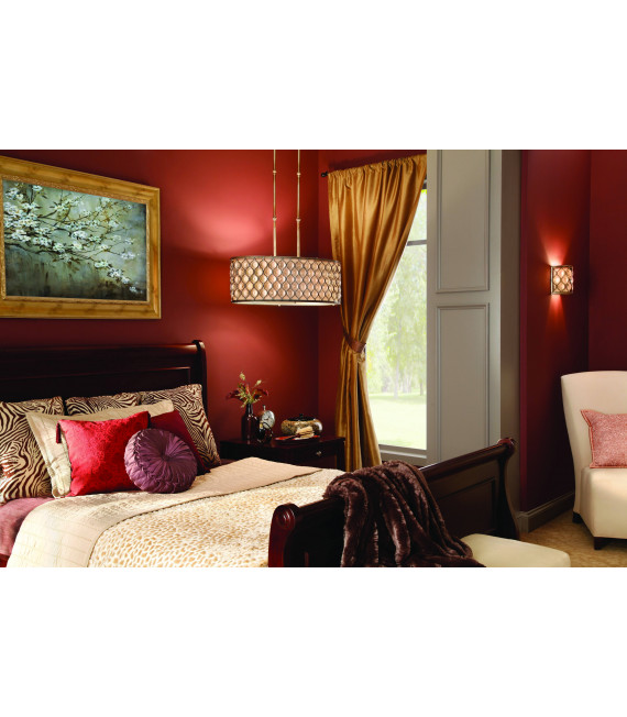 Pendente Lucia, argento brunito e cristallo, 42 cm, 2 lampadine