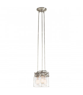 Brinley Pendelleuchte, Nickel gebürstet, Glas, 3 Lichter