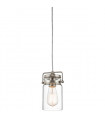 Suspension Brinley, nickel brossé, verre