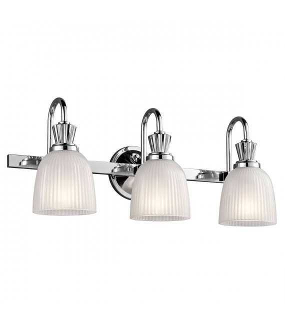 Cora Aplique, cromo pulido, vidrio, 3 LED