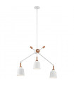 Suspension Danika, blanc et bois, 3 éclairages