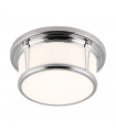 Plafonnier Woodward, nickel poli et verre, grand
