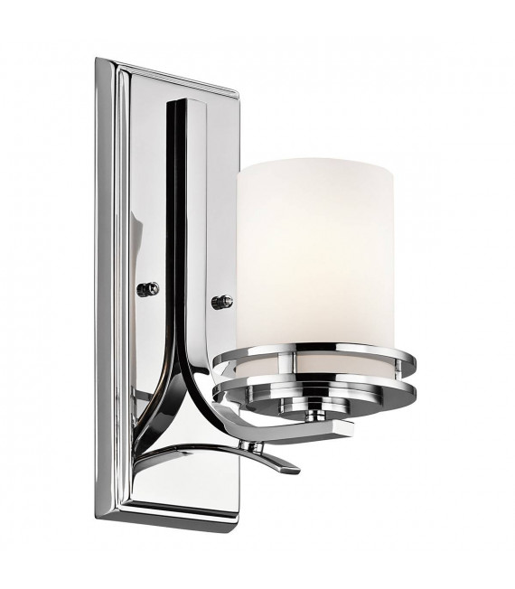 Hendrick Wandleuchte, Chrom poliert, Opalglas, LED