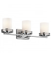 Applique Hendrick, chrome poli, verre opale, 3 LED