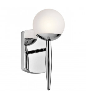Applique Jasper, chrome poli, verre opale, LED