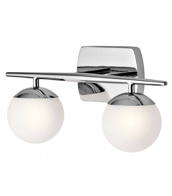 Jasper Wandleuchte, Chrom poliert, Opalglas, 2 LEDs