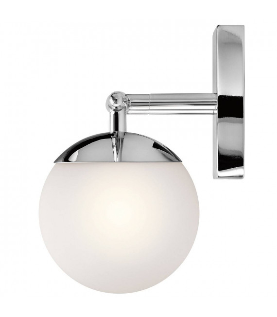 Lampada da parete Jasper, cromo lucido, vetro opale, 2 LED