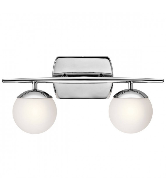 Jasper Wandleuchte, Chrom poliert, Opalglas, 2 LEDs