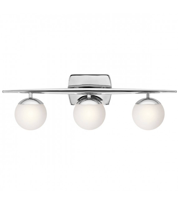 Lámpara de pared Jasper, cromo pulido, vidrio opal, 3 LED