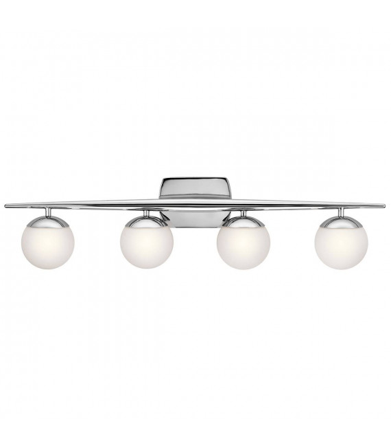 Applique Jasper, chrome poli, verre opale, 4 LED