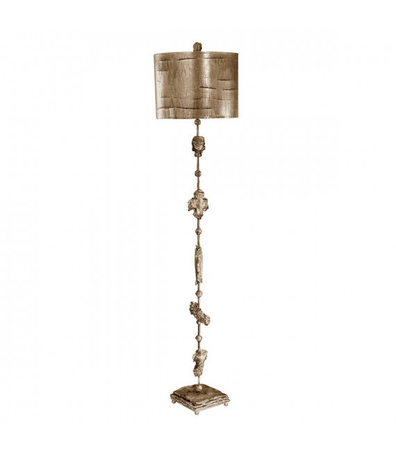 Lampada da terra frammento, oro, con paralume