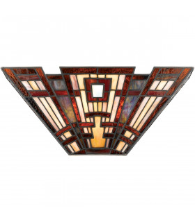 Aplique clásico Craftsman, cristal tiffany multicolor.