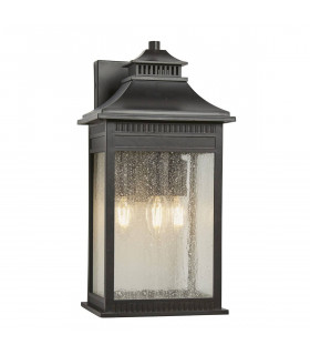 Lampada da parete Livingston, bronzo imperiale, vetro, modello grande