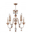 Suspension Maiden Voyage, argent et cristal, 6 ampoules