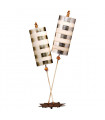 plafonnier ventilateur vintage 2 ampoules e27 max 60w brun patiné