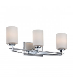 Lámpara de pared Taylor, cromo pulido, vidrio opal, 3 LED