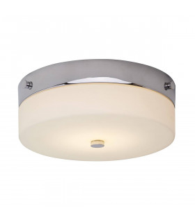 Plafoniera Tamar, 23,5 cm, cromo lucido, vetro opale, LED, IP44