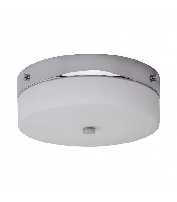 Plafoniera Tamar, 23,5 cm, cromo lucido, vetro opale, LED, IP44