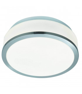 Plafonnier bol, 28cm, argent satiné et verre opale