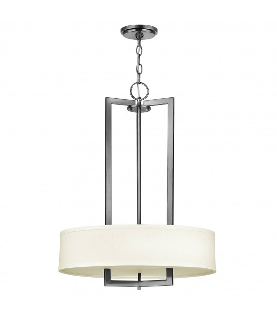 Bolla Pendelleuchte, Nickel gebürstet und Glas, 5 Glühbirnen
