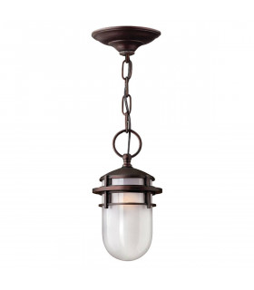 Lámpara colgante Amelia, cromo y vidrio, 32 cm.