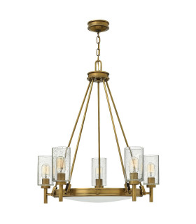 Lampada a sospensione Monaco, nichel spazzolato, vetro opalino e cristallo, 3 lampadine