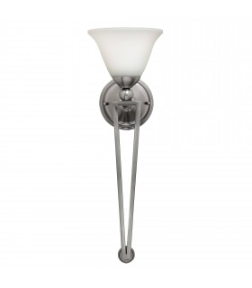 Applique Bolla, nichel spazzolato e vetro, 1 lampadina