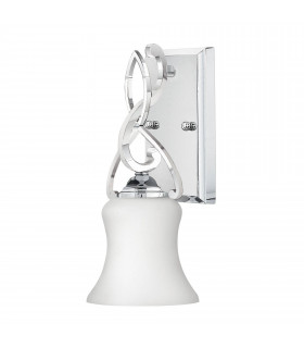 Applique Avon, cromo lucido e vetro opale, 1 lampadina