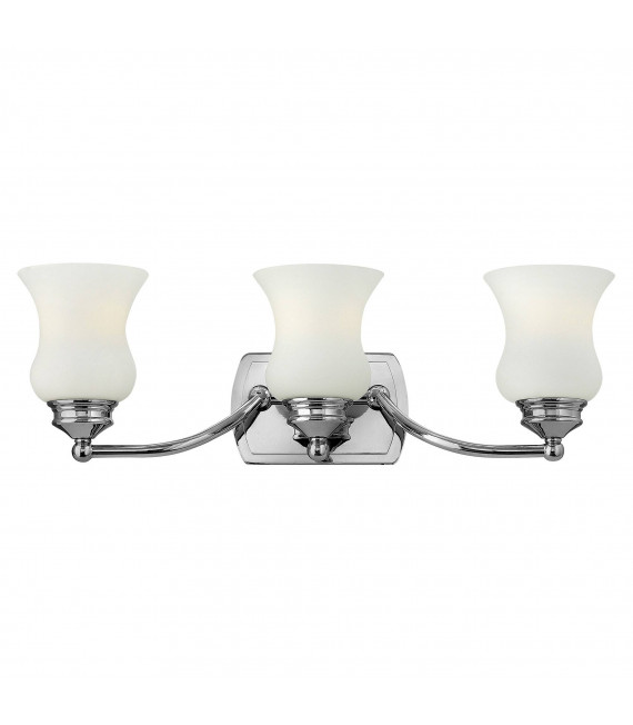 Applique Constance, chrome poli et verre opale, 1 ampoule