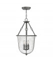 Suspension Collier, laiton et verre, 4 ampoules