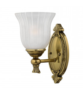 Lampada da parete Austen1, ottone lucido e vetro